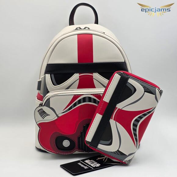 Loungefly Star Wars Incinerator Trooper Cosplay Mini Backpack & Wallet Set New main image 8
